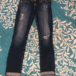 Mid Rise Jeans with Rips size 25 ADRIANO GOLDSCHMIED